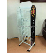 Movable Floor Stand Alone Oil Products Retail Shop 2-Way Metal Hooks Wire Display Racks Canada